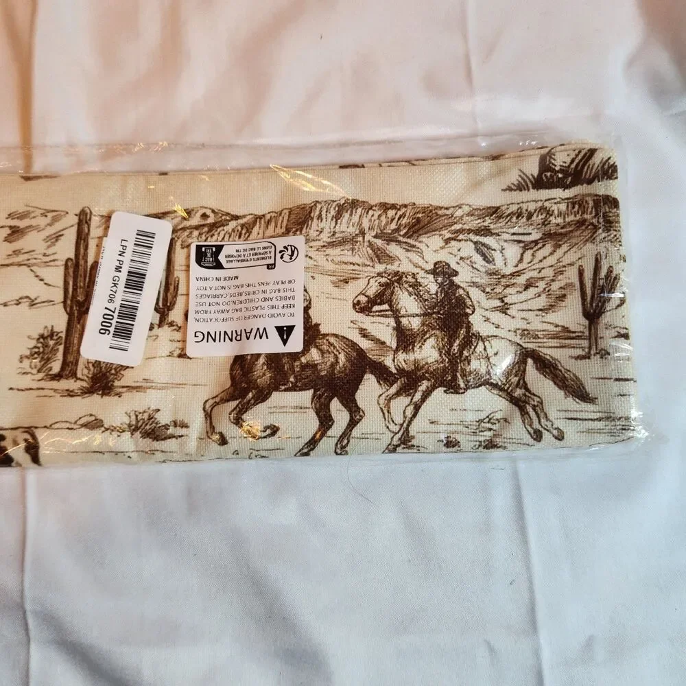 Western Cowboy Table Runner 13x72 Desert Horses Rustic Rodeo Decor New